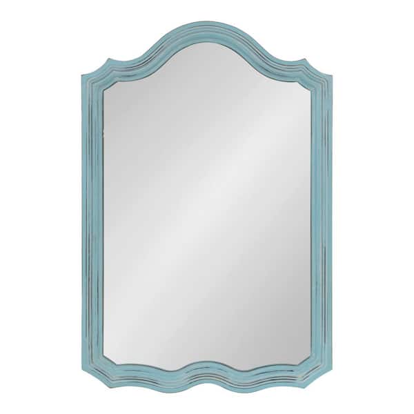Kate and Laurel Medium Arch Blue American Colonial Mirror (36 in. H x 24 in. W)