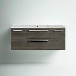 Silhouette 48 in. W x 18 in. D x 20 in. H Single Sink Wall Bathroom Vanity in Zambukka with Cultured Marble Top in White