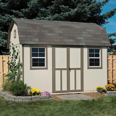12 ft. x 8 ft. Installed Briarwood Deluxe Wood Storage with Upgrades and Driftwood Shingles Shed