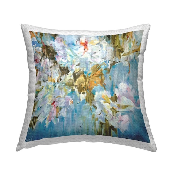 Stupell Industries Vintage Flower Blossoms Multi-Color Square Outdoor Throw Pillow