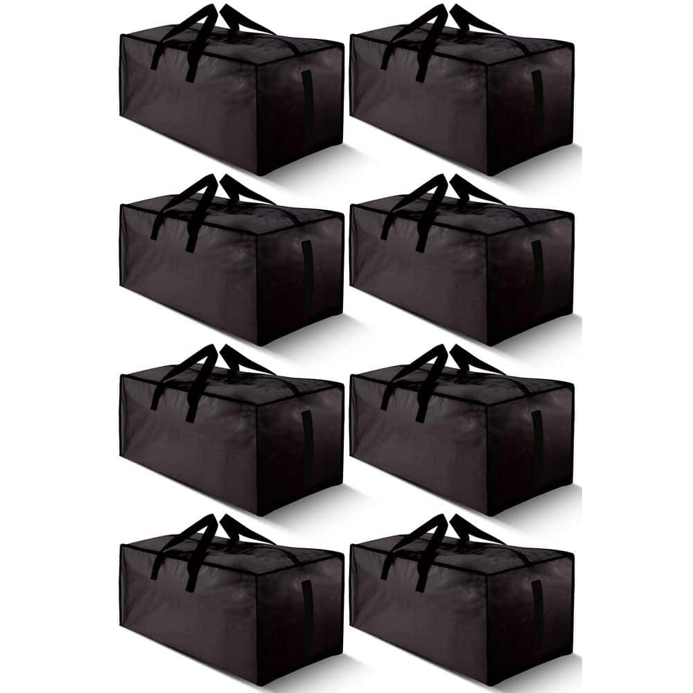 24 Gal. Large Strong Moving Bags Deck Box with Zippers and Carrying Handles for Space Saving, Black (8-Pack) price history on PriceWatchPro