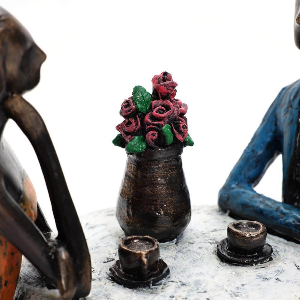 Romantic Couple Date Night Resin Figurine with Table