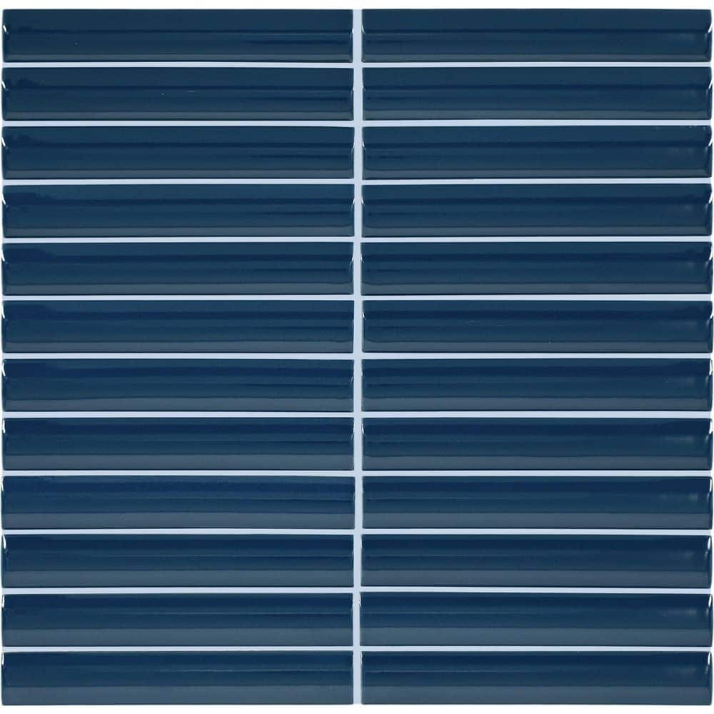 Artefino Vintage Azurite 12 in. x 12 in. Glossy Porcelain Pencil Mosaic Tile (9.6 sq. ft. /case) price history on PriceWatchPro