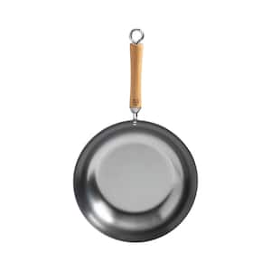 Joyce Chen 12 in. Silver Carbon Steel Stir-Fry Pan with Birchwood Handle