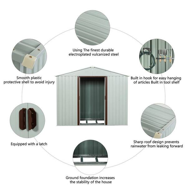 Staykiwi 8 ft. W x 4 ft. D Metal Shed with Vents and Window