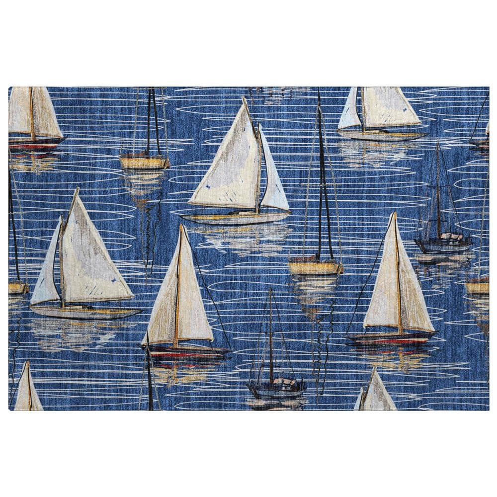 Dream Shag Premium Machine Washable Abstract ADS153 Navy 3 ft. x 4 ft. Area Rug price history on PriceWatchPro
