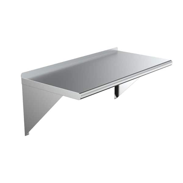 AMGOOD 24 in. x 48 in. Stainless Steel Wall Shelf Kitchen, Restaurant, Garage, Laundry, Utility Room Metal Shelf with Brackets