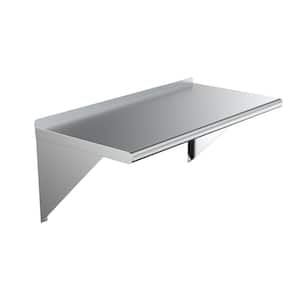 24 in. x 48 in. Stainless Steel Wall Shelf Kitchen, Restaurant, Garage, Laundry, Utility Room Metal Shelf with Brackets