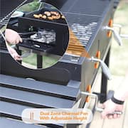 Heavy-duty Outdoor Barrel Charcoal Grill in Black