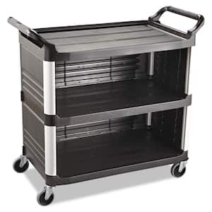Xtra Utility Cart with Enclosed End Panels and Side in Black