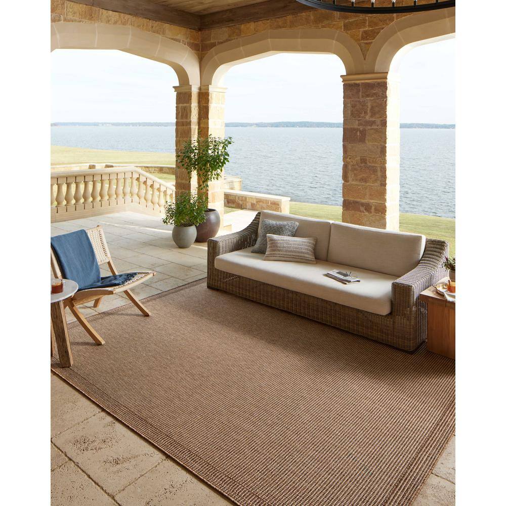 Natural Oatmeal Geometric Synthetic 7'-6" x 10' Area Rug