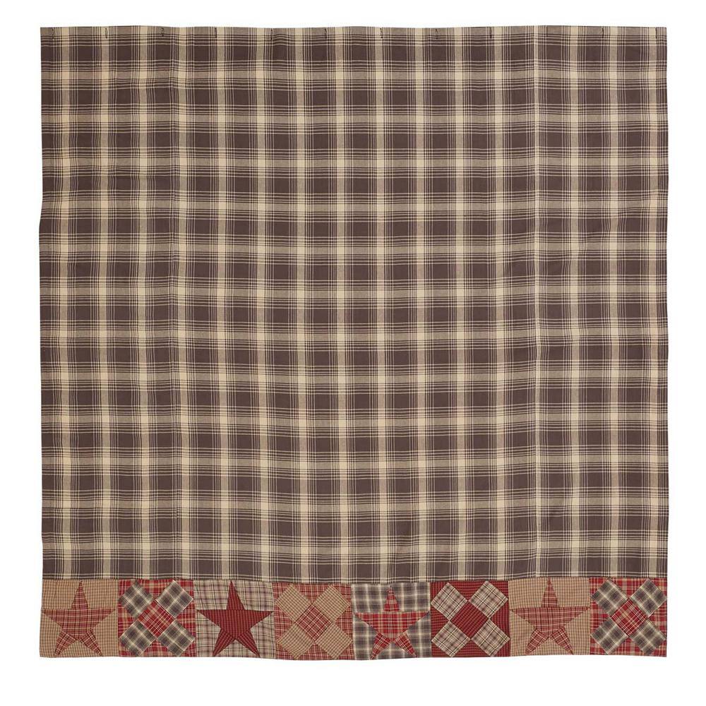 Dawson Star Patchwork Brown Plaid Cotton Shower Curtain
