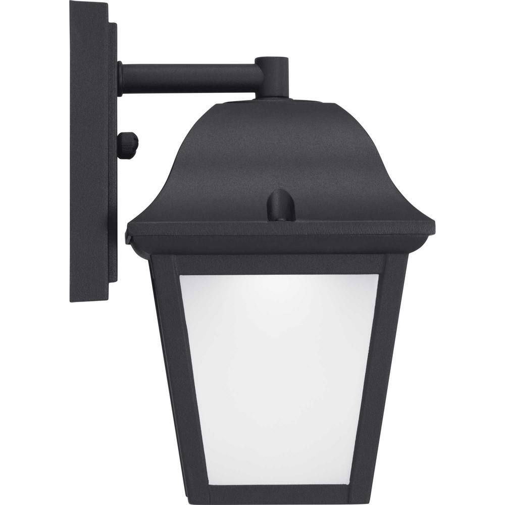 Black Die-Cast Aluminum LED Wall Lantern with Frosted Glass