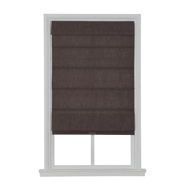 Home Decorators Collection Cordless Blackout Fabric Roman Shade 27X64 Coffee