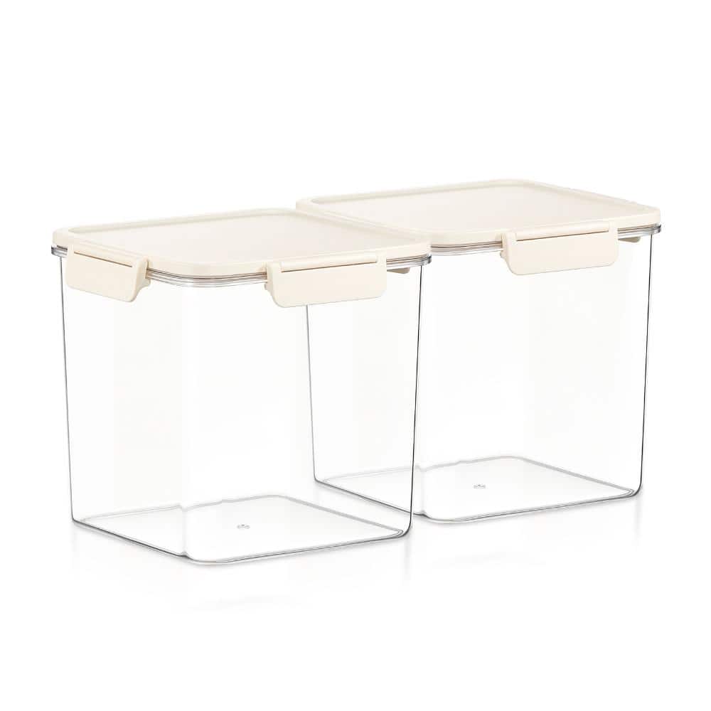 Stackable Plastic Food Storage Container with Lids (2 Pack), Clear Airtight Pantry Canister for Kitchen Organization price history on PriceWatchPro
