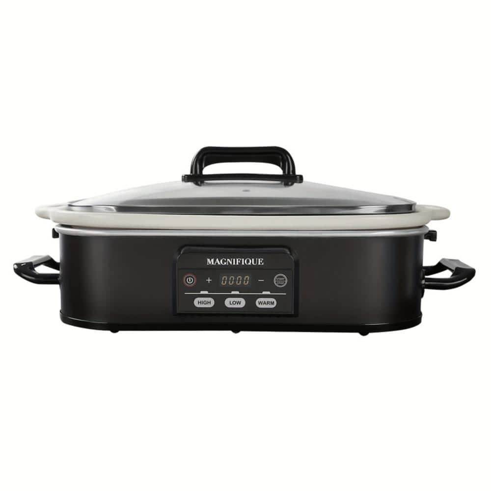 4-quart Black Rectangular Programmable Slow Cooker with Classic Ceramic Inner Pot for Daily Cooking, Dishwasher Safe price history on PriceWatchPro