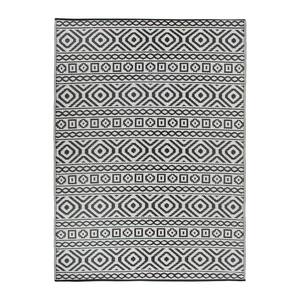 Hawaii Black 3 ft. x 5 ft.  Contemporary Geometric Reversible Plastic Outdoor Area Rug