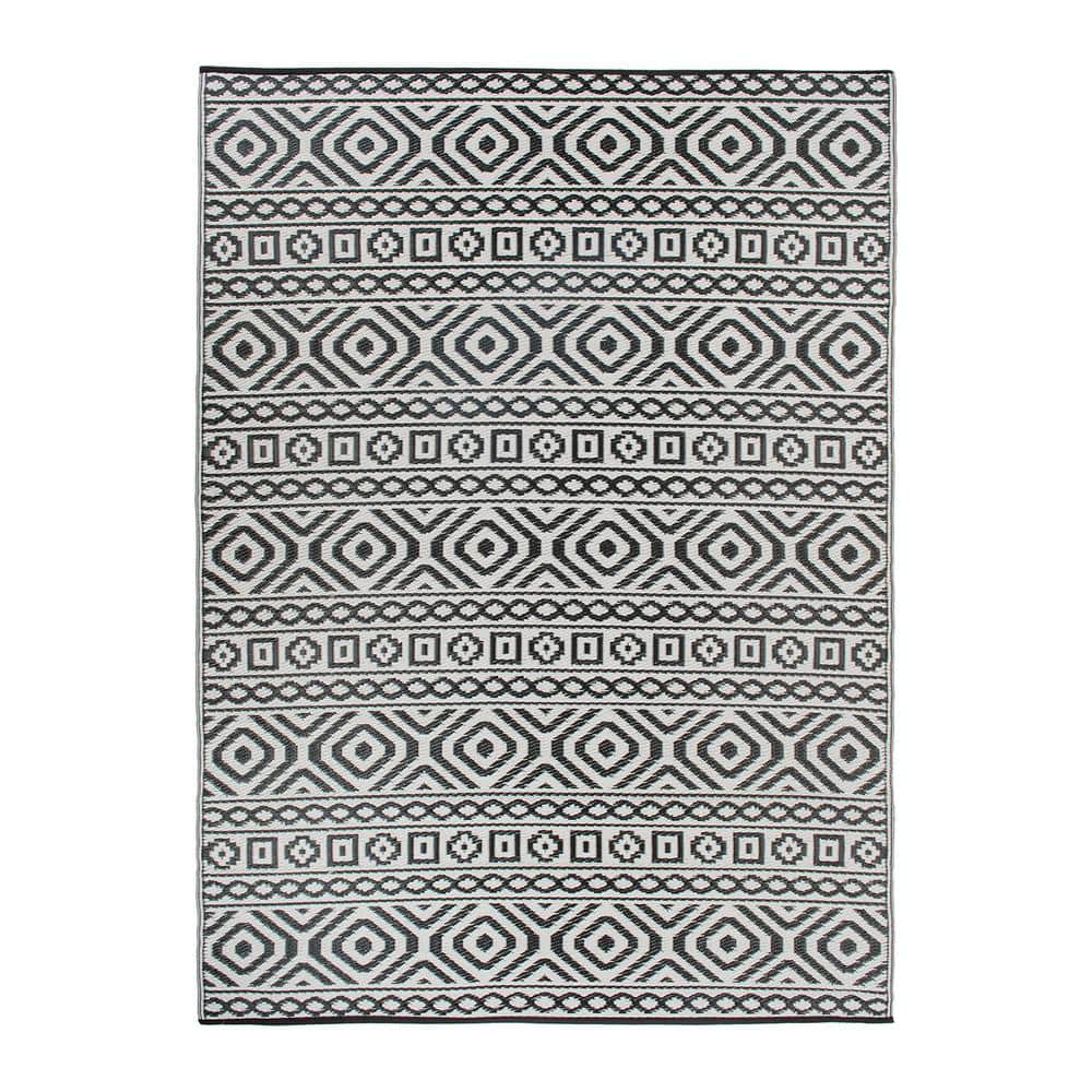 World Rug Gallery Hawaii Black 8 ft. x 10 ft. Contemporary Geometric ...