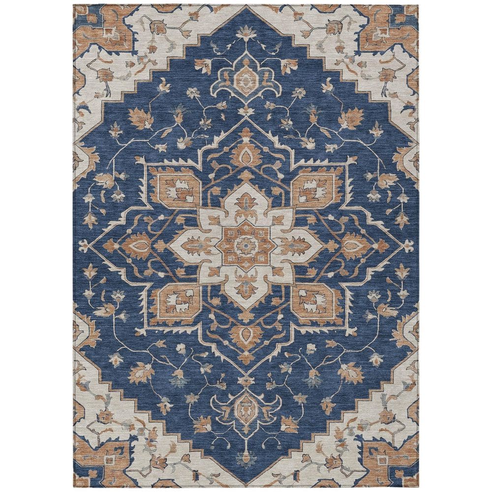 Chantille Machine Washable Indoor/Outdoor Abstract ACN2950 Navy 5 ft. x 7 ft. 6 in. Area Rug price history on PriceWatchPro