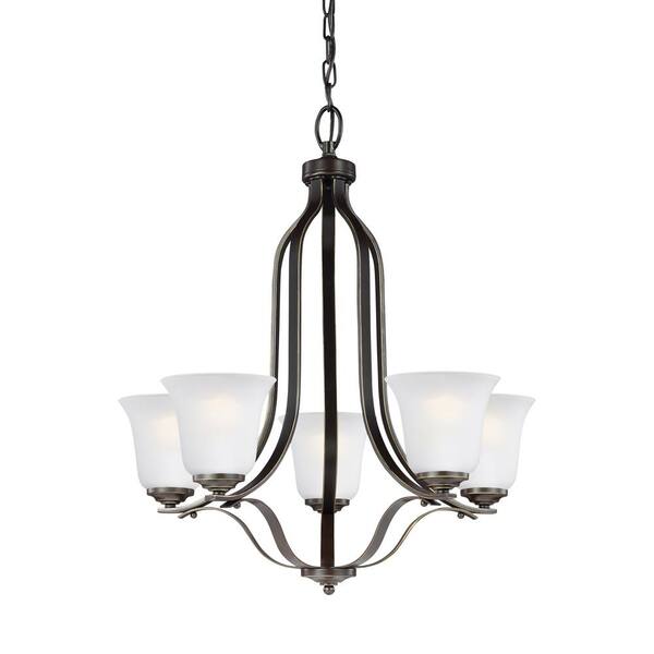 Generation Lighting Emmons 5-Light Heirloom Bronze Traditional Transitional Hanging Bell Chandelier