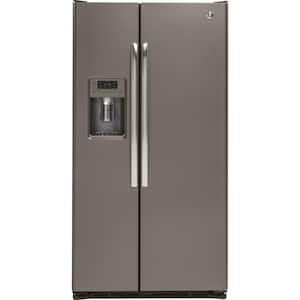 36 in. W 21.9 cu. ft. Side by Side Refrigerator in Slate with Icemaker, Counter Depth, Fingerprint Resistant