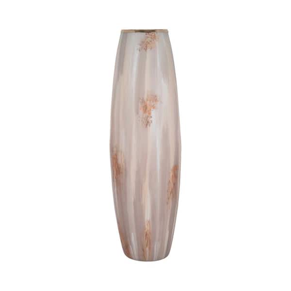 Liv & Skye 31 in. Tan Glass Urn Decorative Vase