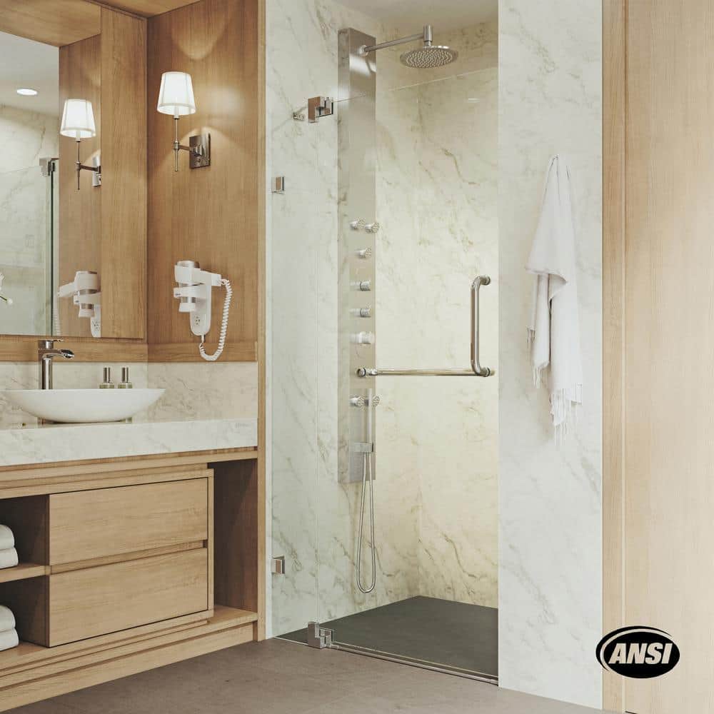 Pirouette 36-48" Frameless Clear Glass Pivot Shower Door