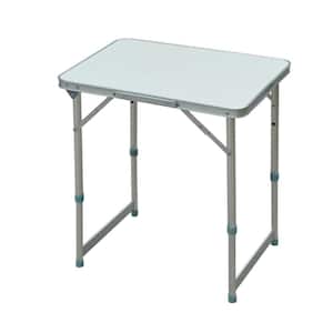 24 in. Aluminum Lightweight Portable Folding Easy Clean Camping Table with Carrying Handle and Height Adjustability
