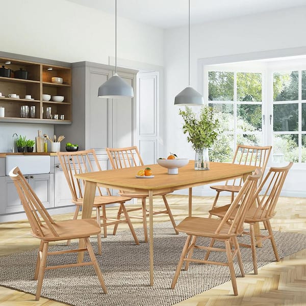 Rhea Natural Oak Finish Wood Dining Chair, (Set of 2)