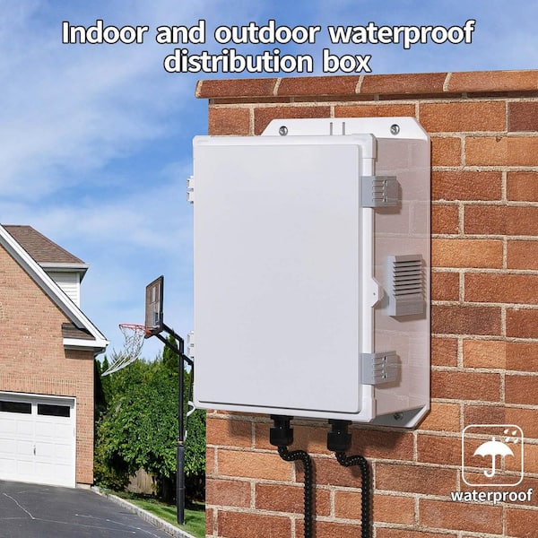 13 in. x 9.2 in. x 5.6 in. Outdoor ABS Electrical Junction Box with Hinged Cover and Internal Mounting Panel
