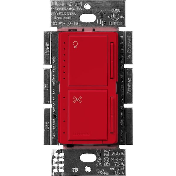 Maestro Dual LED Plus Dimmer and Fan Control, No Neutral Required, 1. 5A Fan/75W LED, Single Pole, Hot (MACL-LFQ-HT)