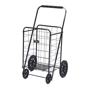 Super Shopping Cart Black Steel Cleaning Cart with Base Plate