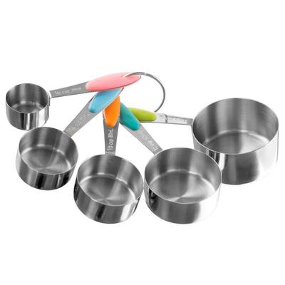 10 Pieces Dora&Jean Stainless Steel Measuring Cups and Spoons Set with Silicone Grip Green COMINHKPR120579 10 Pieces Dora&Jean Stainless Steel Measuring Cups and Spoons Set with Silicone Grip Green COMINHKPR120579