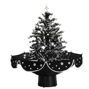29 in. Black Christmas Tree with Star Topper and Umbrella Base