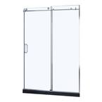 60 in. W x 76 in. H Sliding Frameless Shower Door in Nickel with 10 mm Clear Glass