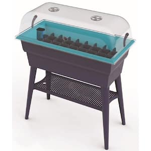 English Garden Combi 32 in. L x 15 in. W x 39 in. H Self Watering Plastic Raised Garden Bed with Lid