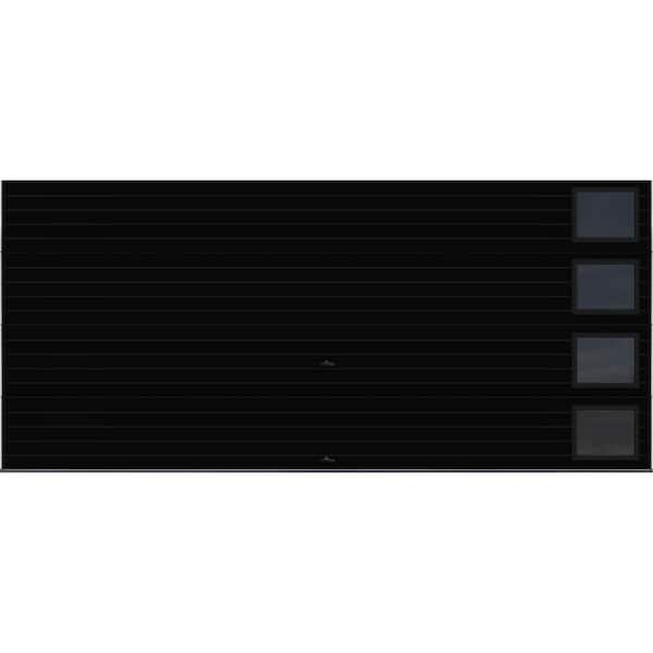Modern Steel 16 ft. X 7 ft. 18.4 R-Value Insulated Black Garage Door with Windows