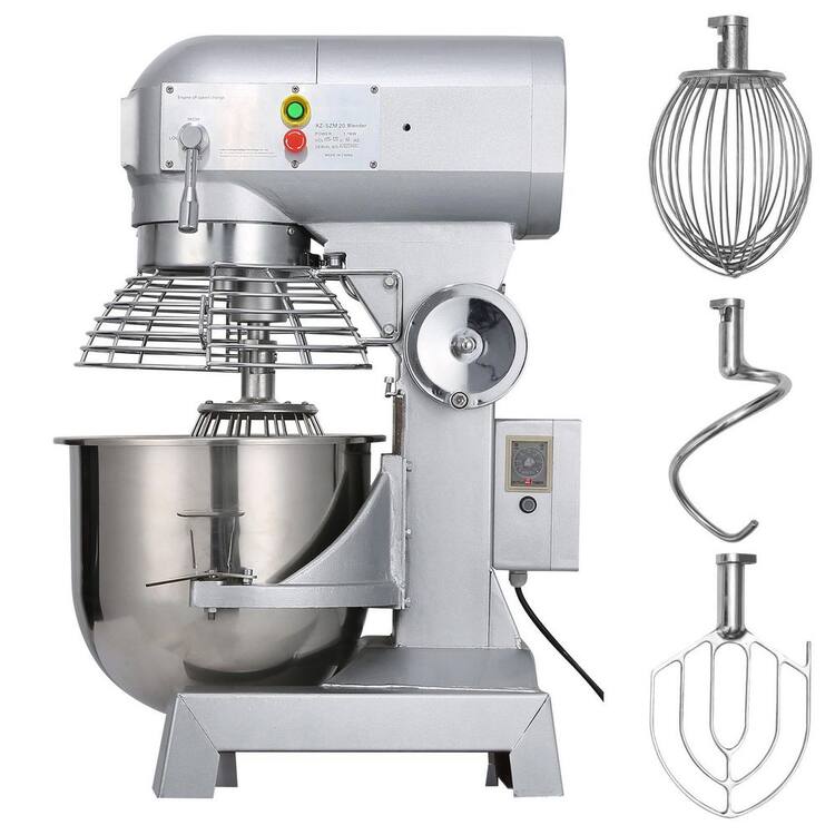 SKYSHALO Commercial Food Mixer 30 qt. 1100W 3 Speeds Adjustable 105/180/408 RPM Heavy Duty 110 V with Stainless Steel Bowl Dough