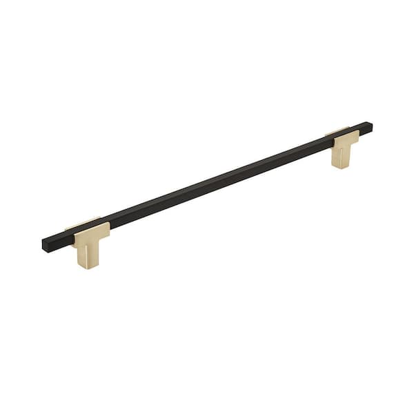 Amerock Urbanite 10-1/16 in. (256mm) Modern Brushed Gold/Matte Black Bar Cabinet Pull