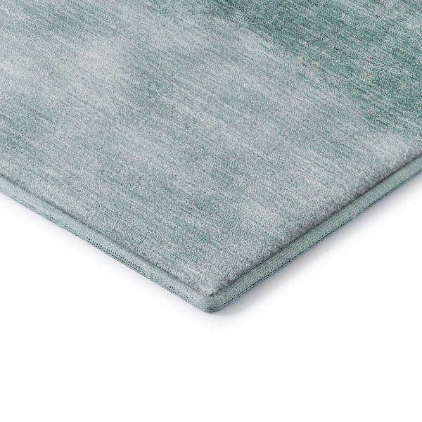 Mayfield Premium Machine Washable Abstract AMF2214 Teal 10 ft. x 14 ft. Area Rug