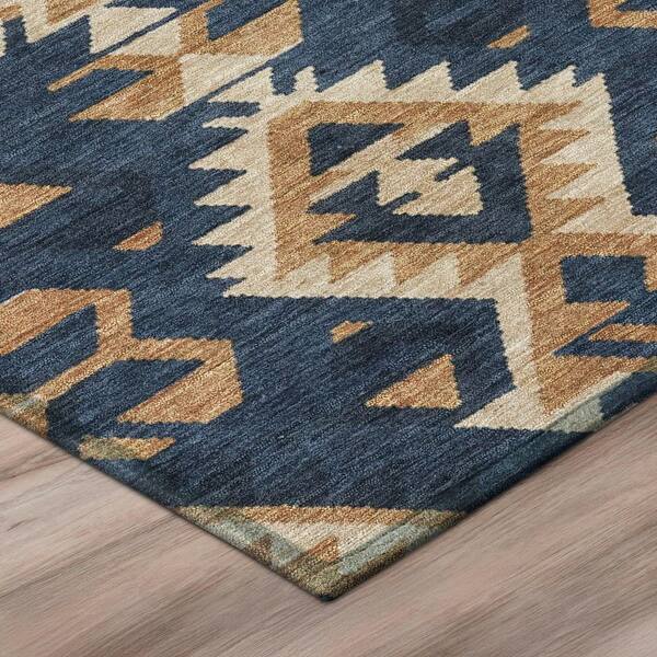 Chantille Machine Washable Indoor/Outdoor Abstract ACN2959 Navy 10 ft. x 14 ft. Area Rug