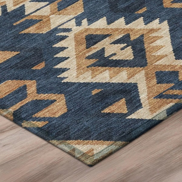 Chantille Machine Washable Indoor/Outdoor Abstract ACN2959 Navy 2 ft. x 3 ft. Accent Rug
