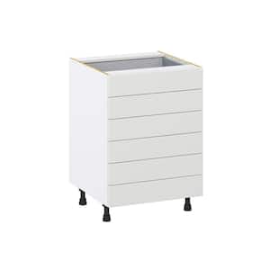 24 in. W x 34.5 in. H x 24 in. D Alton Painted White Shaker Assembled Base Kitchen Cabinet with 6 Drawers