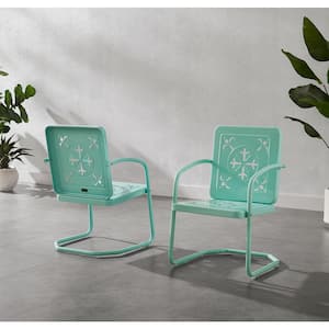 Azalea Aqua Metal Outdoor Lounge Chair (Set of 2)