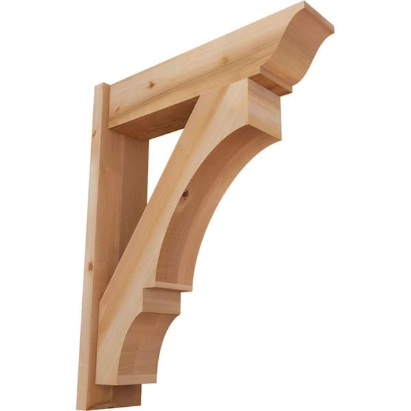 Ekena Millwork 8 in. x 36 in. x 28 in. Balboa Traditional Smooth Western Red Cedar Outlooker