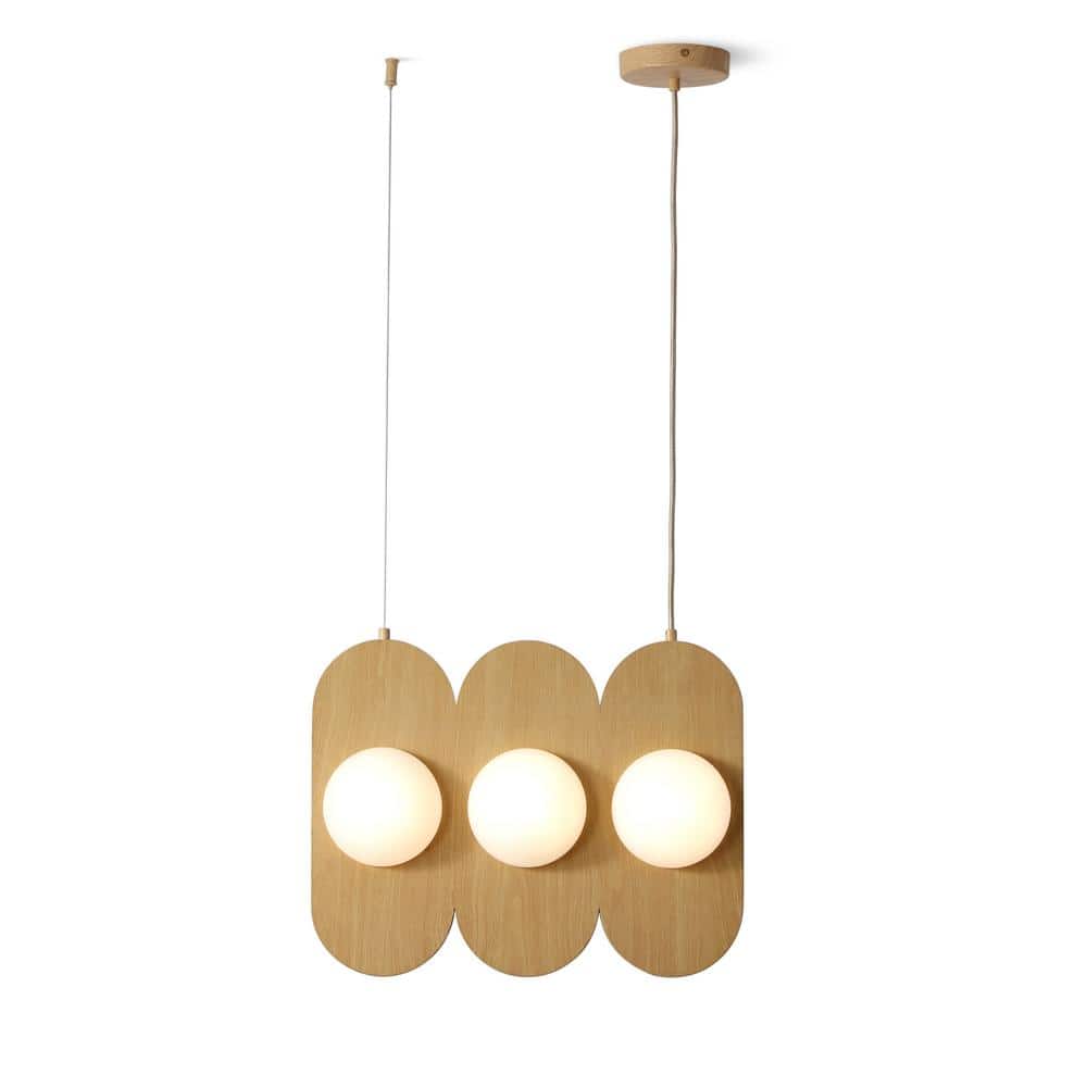 Orbita 30-Watt 6-Light Wood Adjustable Linear Pendant Light Integrated LED with Frosted Glass Shade price history on PriceWatchPro