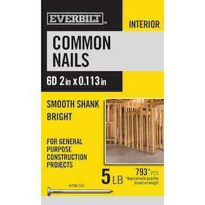 6D 2 in. Common Nails Bright 5 lbs (Approximately 793 Pieces)