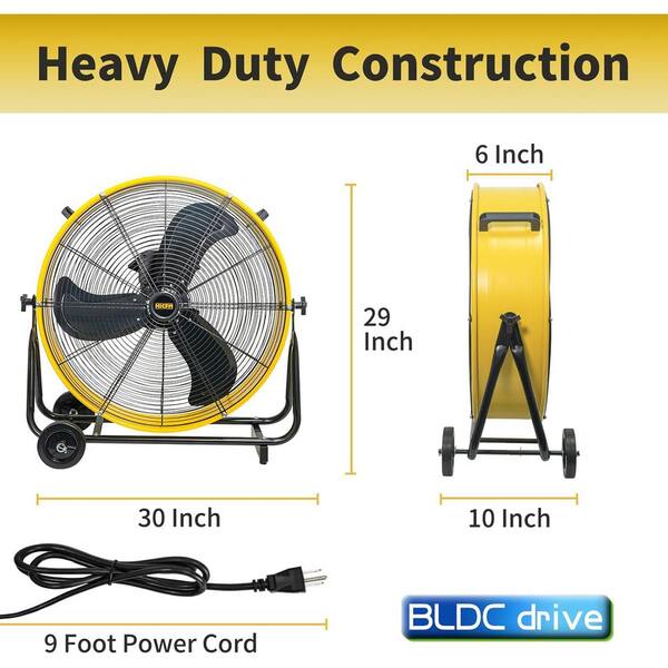 thumbnail image 2 of VEVOR 24" Industrial Drum Fan - 8600 CFM 3-Speed Floor Fan With 360° Tilt (Commercial Grade) 2 of 9