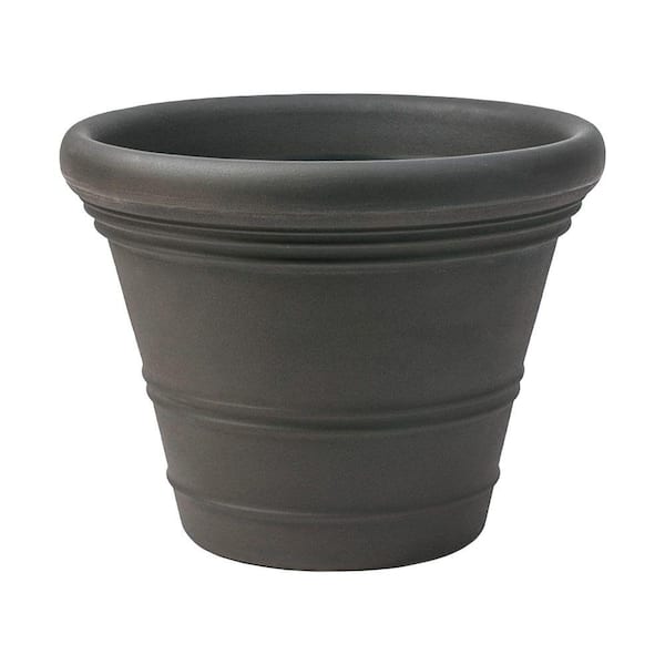 Planters Online 24 in. Dia Weathered Iron Resin Ancona Planter
