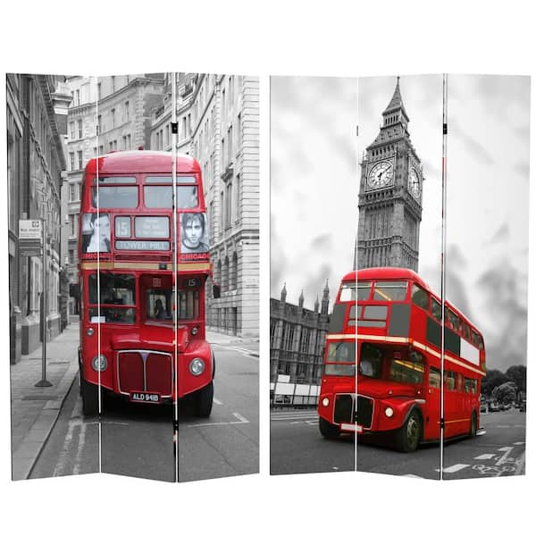 RED LANTERN 6 ft. Printed 3-Panel Room Divider